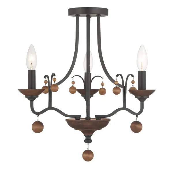 Colonial Charm 3-Light Semi Flush Mount - Image 1