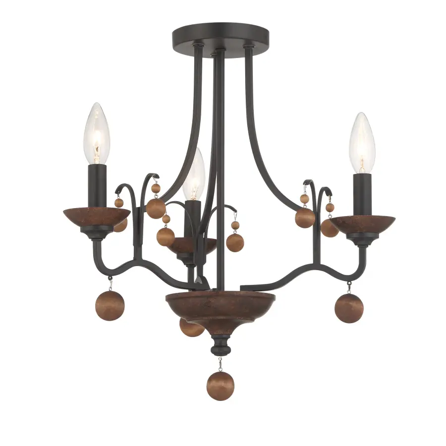 Colonial Charm 3-Light Semi Flush Mount - Image 3
