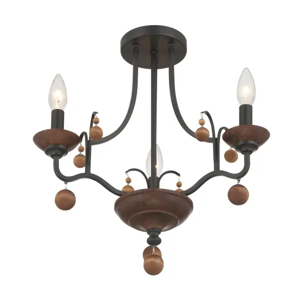 Colonial Charm 3-Light Semi Flush Mount - Image 4