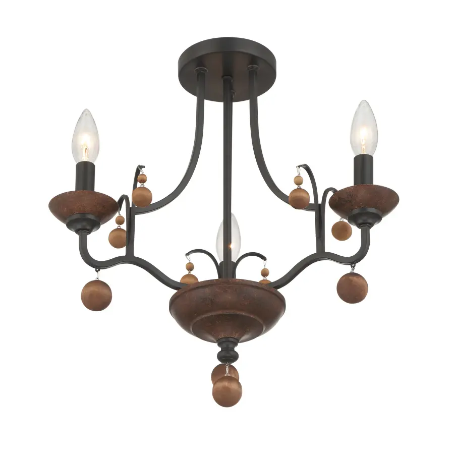 Colonial Charm 3-Light Semi Flush Mount - Image 4