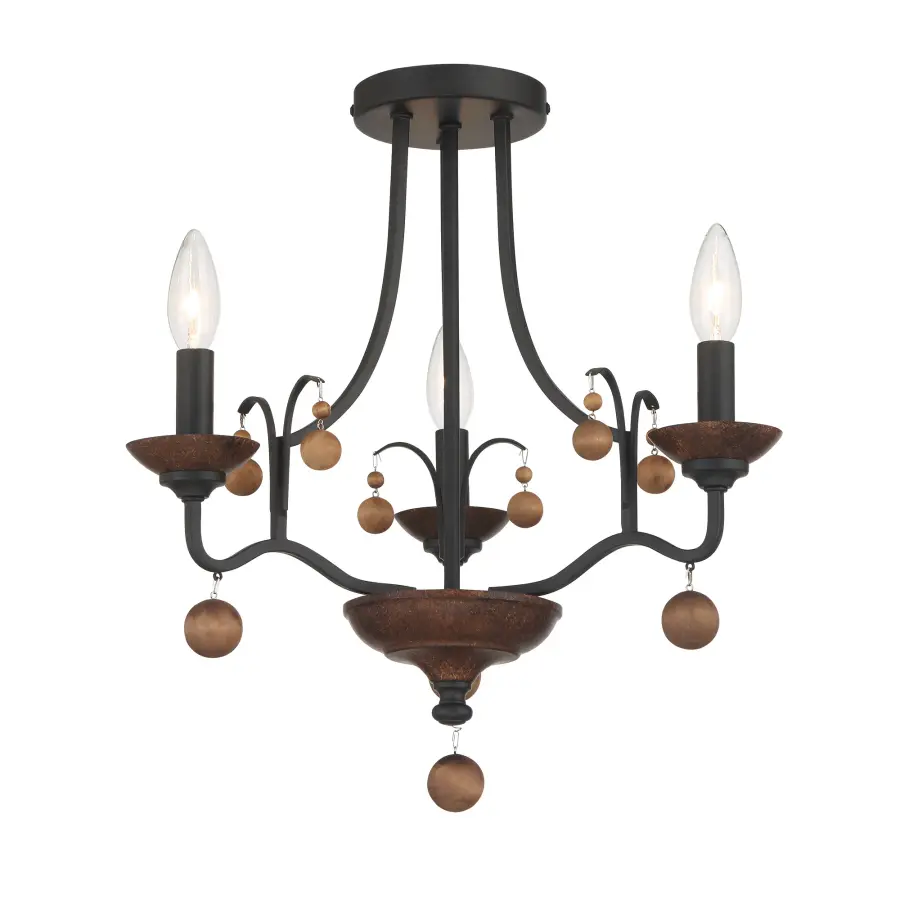 Colonial Charm 3-Light Semi Flush Mount - Image 5