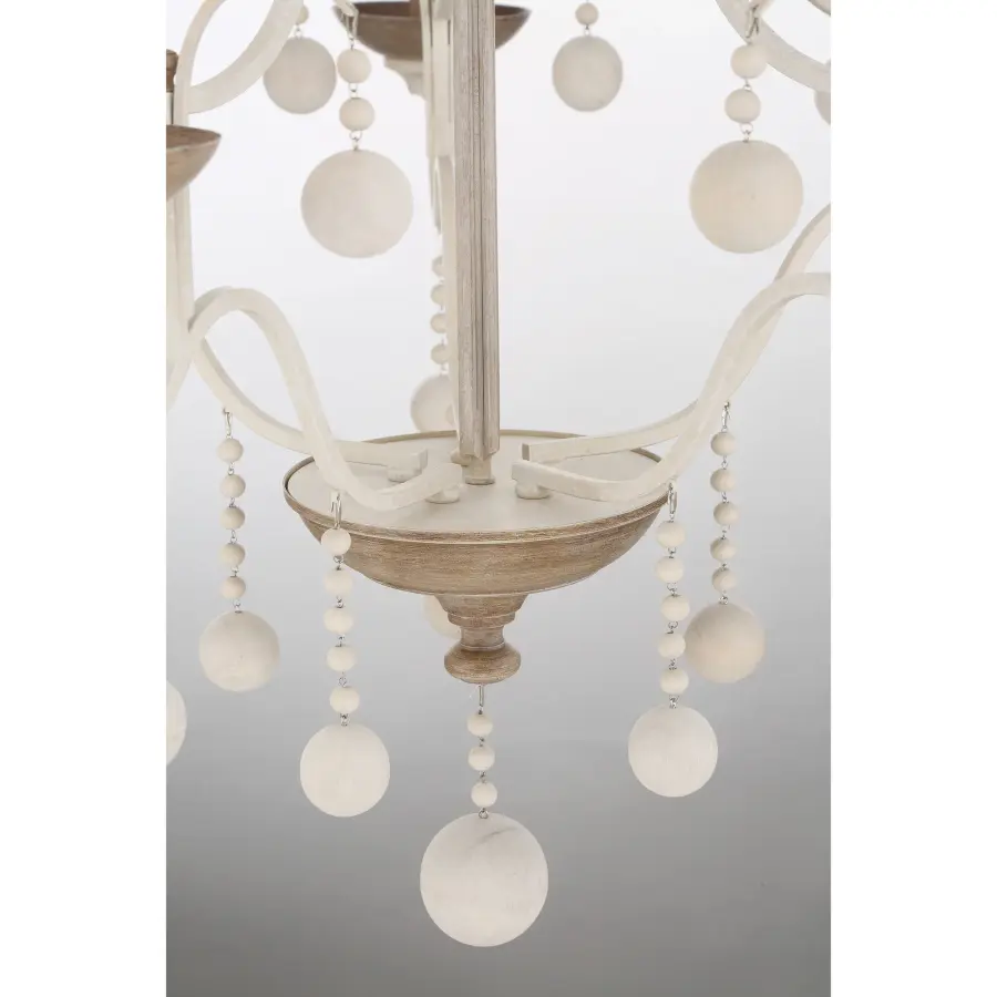 Charming Coastal-Farmhouse Semi-Flush with Warm Wood Accents - Image 2