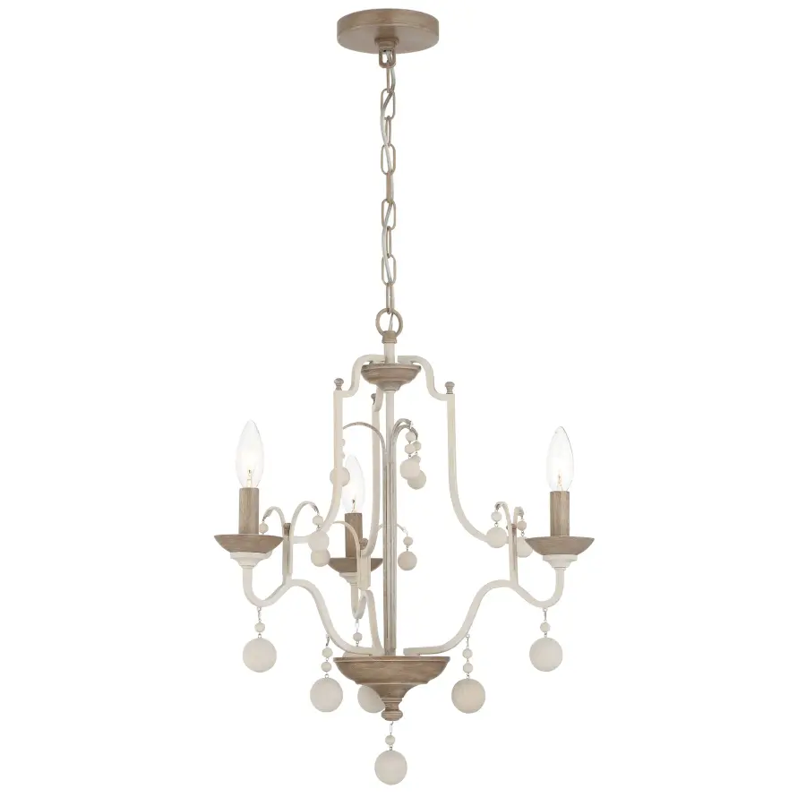 Charming Coastal-Farmhouse Semi-Flush with Warm Wood Accents - Image 4