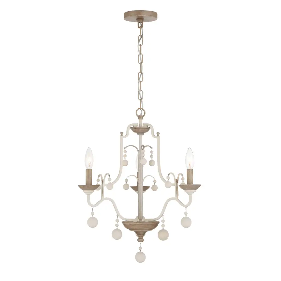 Charming Coastal-Farmhouse Semi-Flush with Warm Wood Accents - Image 5