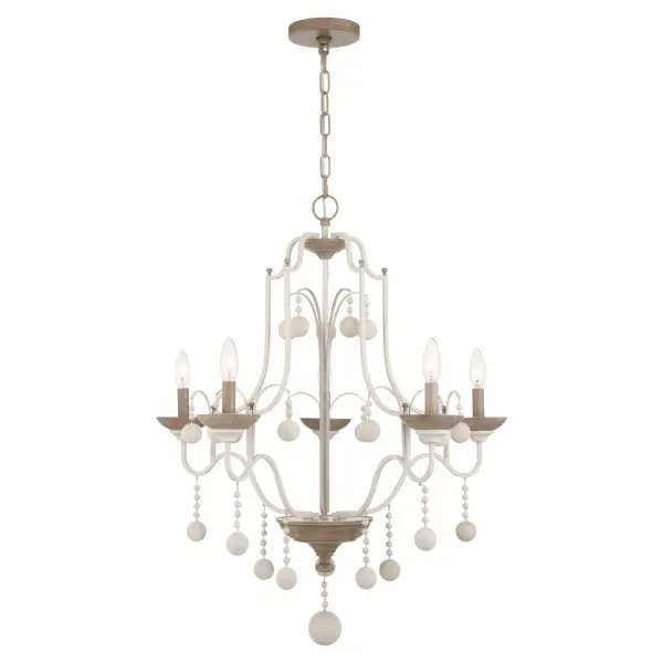Charming Farmhouse Chandelier with Coastal Elegance