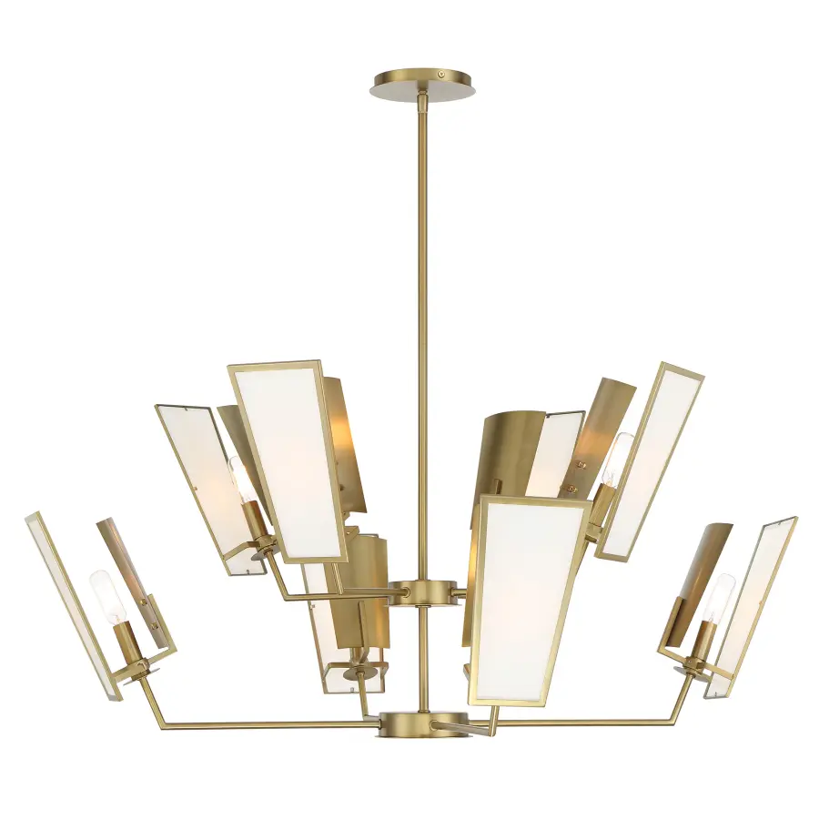 Ricochet 8-Light Two-Tier Chandelier in Soft Brass - Image 1