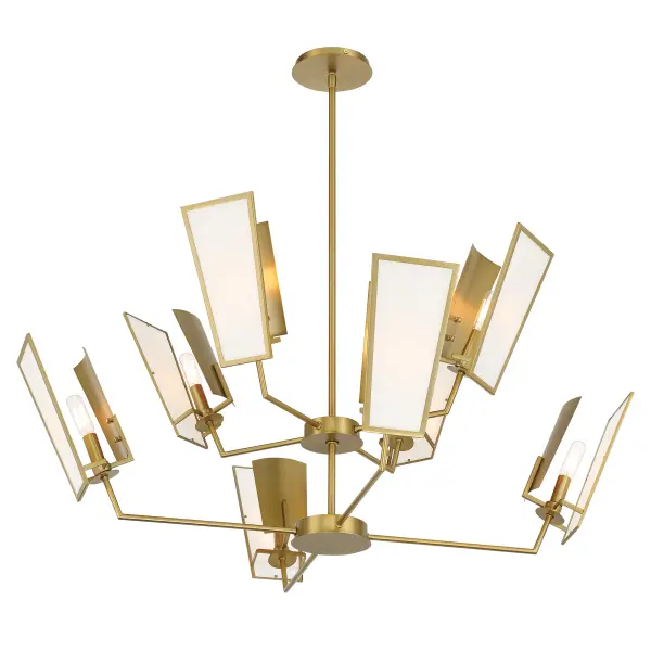 Ricochet 8-Light Two-Tier Chandelier in Soft Brass - Image 3