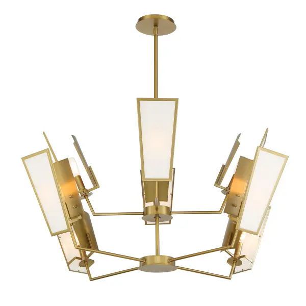 Ricochet 8-Light Two-Tier Chandelier in Soft Brass - Image 4