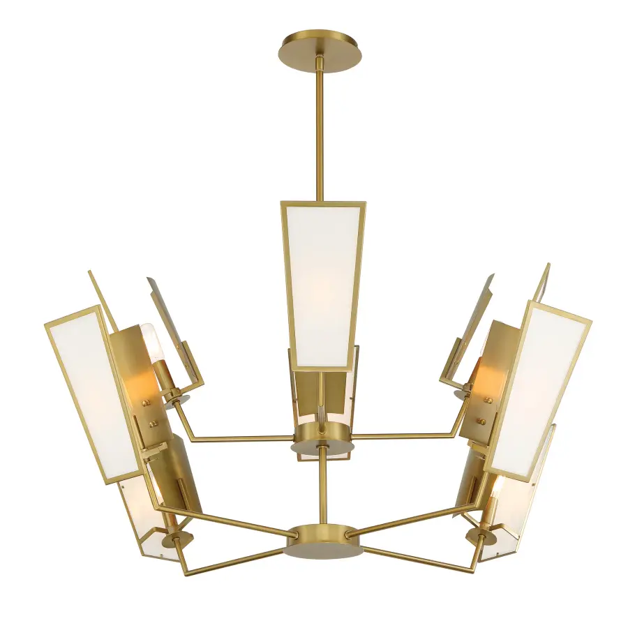 Ricochet 8-Light Two-Tier Chandelier in Soft Brass - Image 5