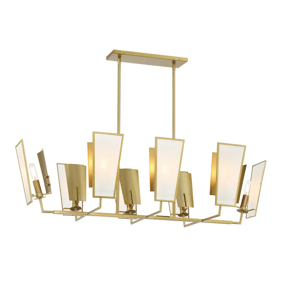 Ricochet 8-Light Island Chandelier in Soft Brass - Image 2