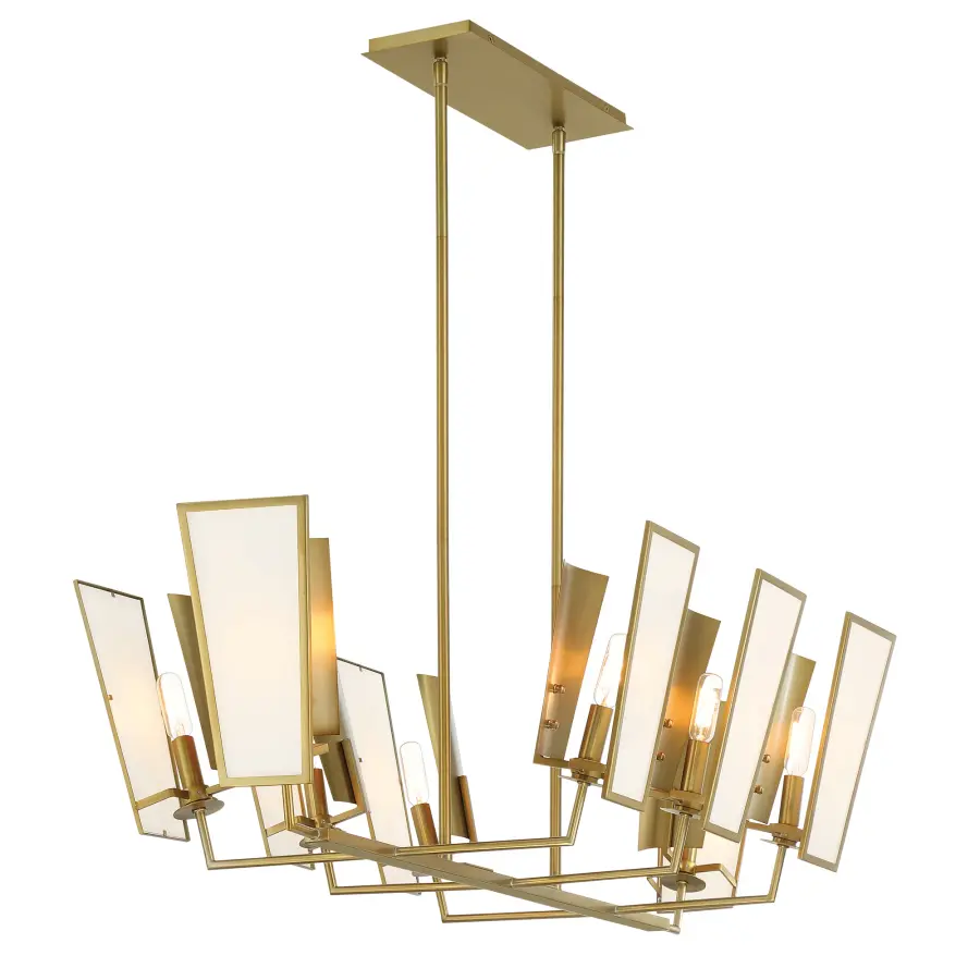 Ricochet 8-Light Island Chandelier in Soft Brass - Image 3