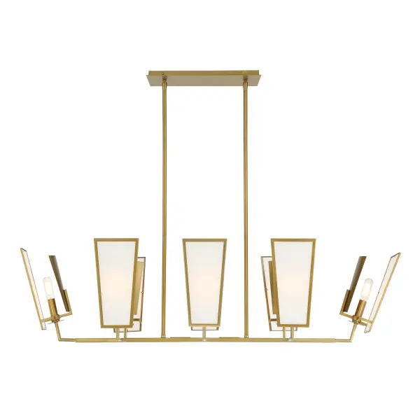 Ricochet 8-Light Island Chandelier in Soft Brass - Image 4