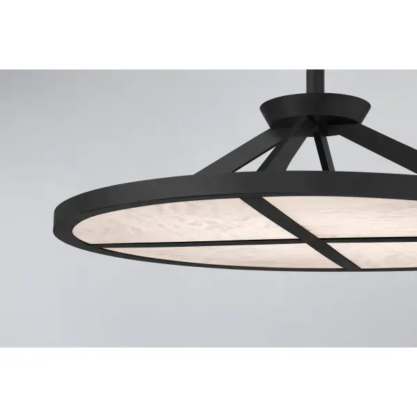 The Stiles 28" LED Pendant combines sleek modern design with natural alabaster stone for sophisticated ambient lighting. Its integrated LED delivers warm, high-CRI illumination perfect for dining and living spaces. - alternate view