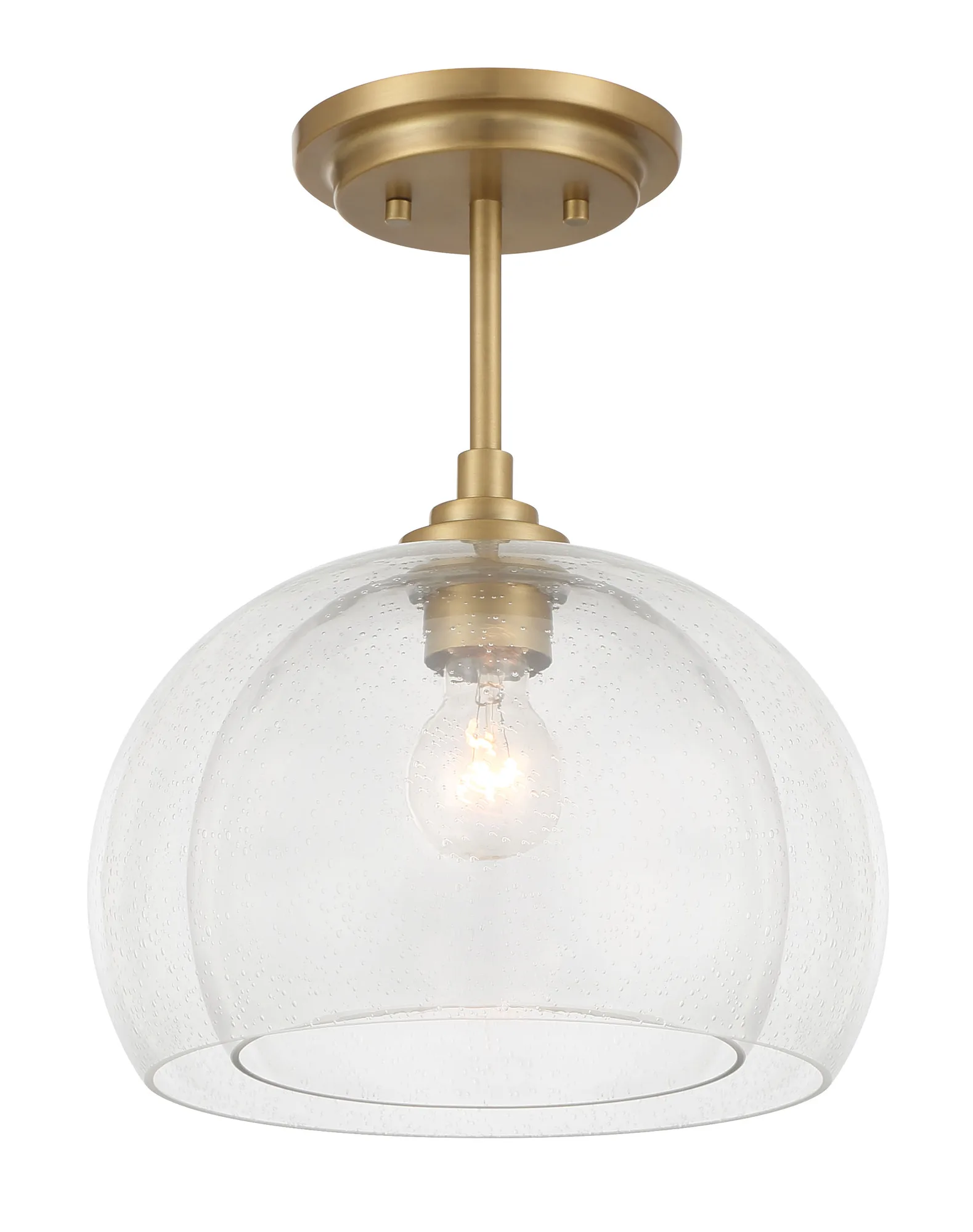 Glint 12" Convertible Semi Flush/Pendant in Legacy Brass