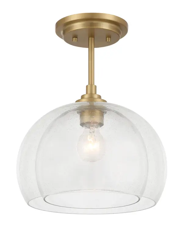 Glint 12" Convertible Semi Flush/Pendant in Legacy Brass - Image 1