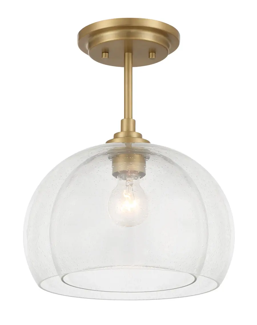 Glint 12" Convertible Semi Flush/Pendant in Legacy Brass - Image 1