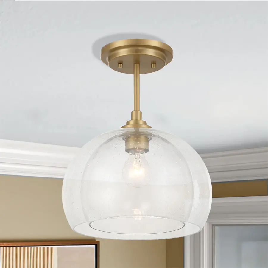 Glint 12" Convertible Semi Flush/Pendant in Legacy Brass - Image 3