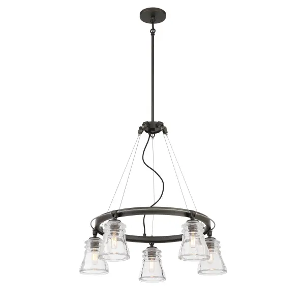Graham Avenue 5-Light Chandelier in Smoke Iron and Brushed Nickel - Image 1