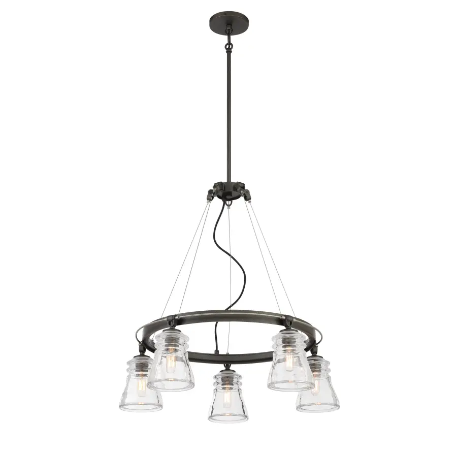 Graham Avenue 5-Light Chandelier in Smoke Iron and Brushed Nickel - Image 1