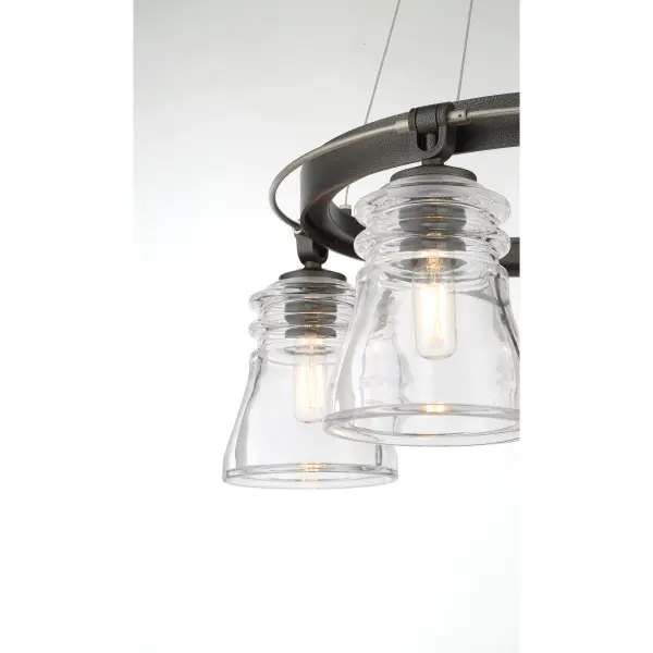 Graham Avenue 5-Light Chandelier in Smoke Iron and Brushed Nickel - Image 2