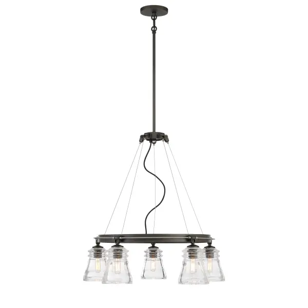 Graham Avenue 5-Light Chandelier in Smoke Iron and Brushed Nickel - Image 3