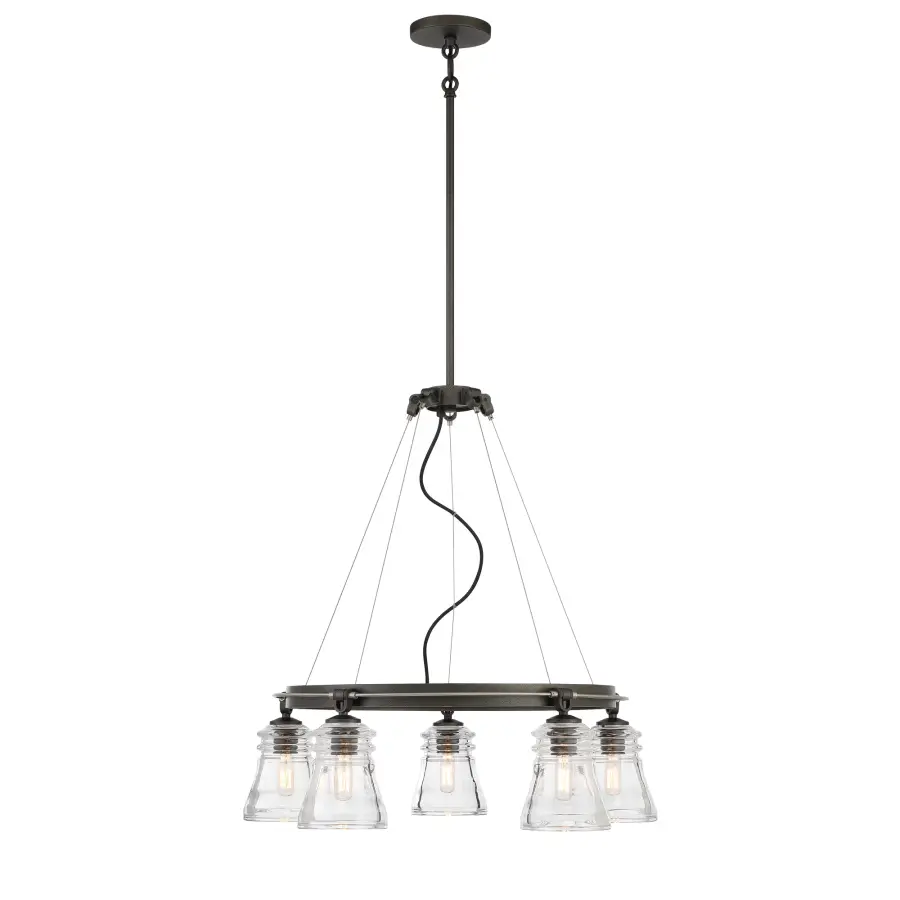 Graham Avenue 5-Light Chandelier in Smoke Iron and Brushed Nickel - Image 3