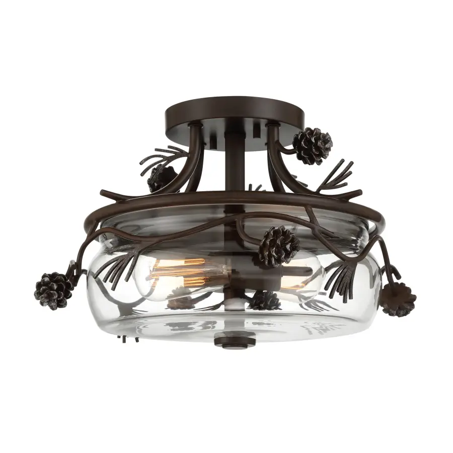 Ponderosa Ridge 2-Light Semi Flush Mount - Image 1