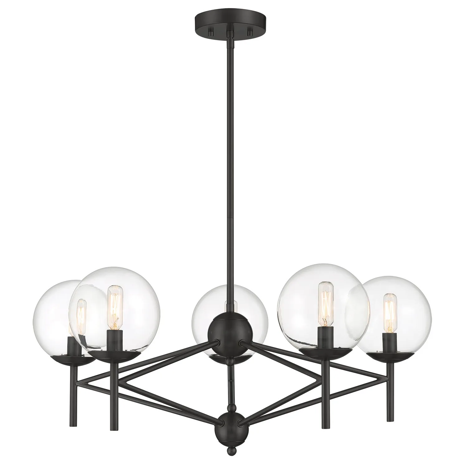 Auresa Five Light Chandelier in Coal
