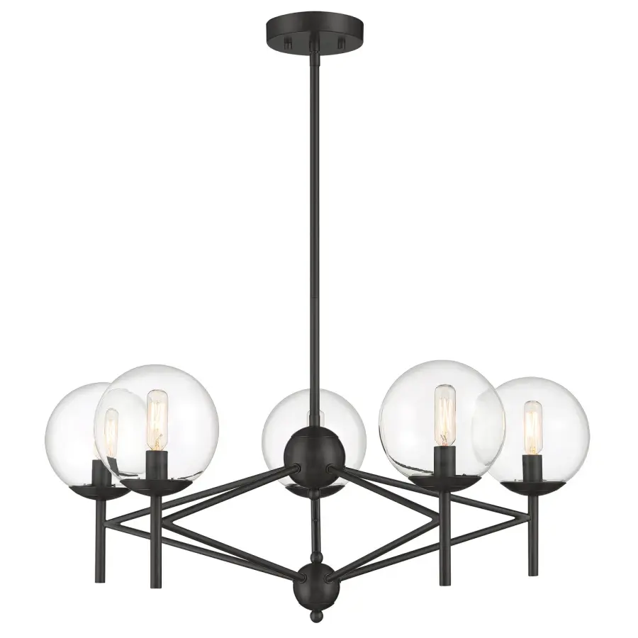 Auresa 5-Light Linear Pendant in Coal Black - Image 1
