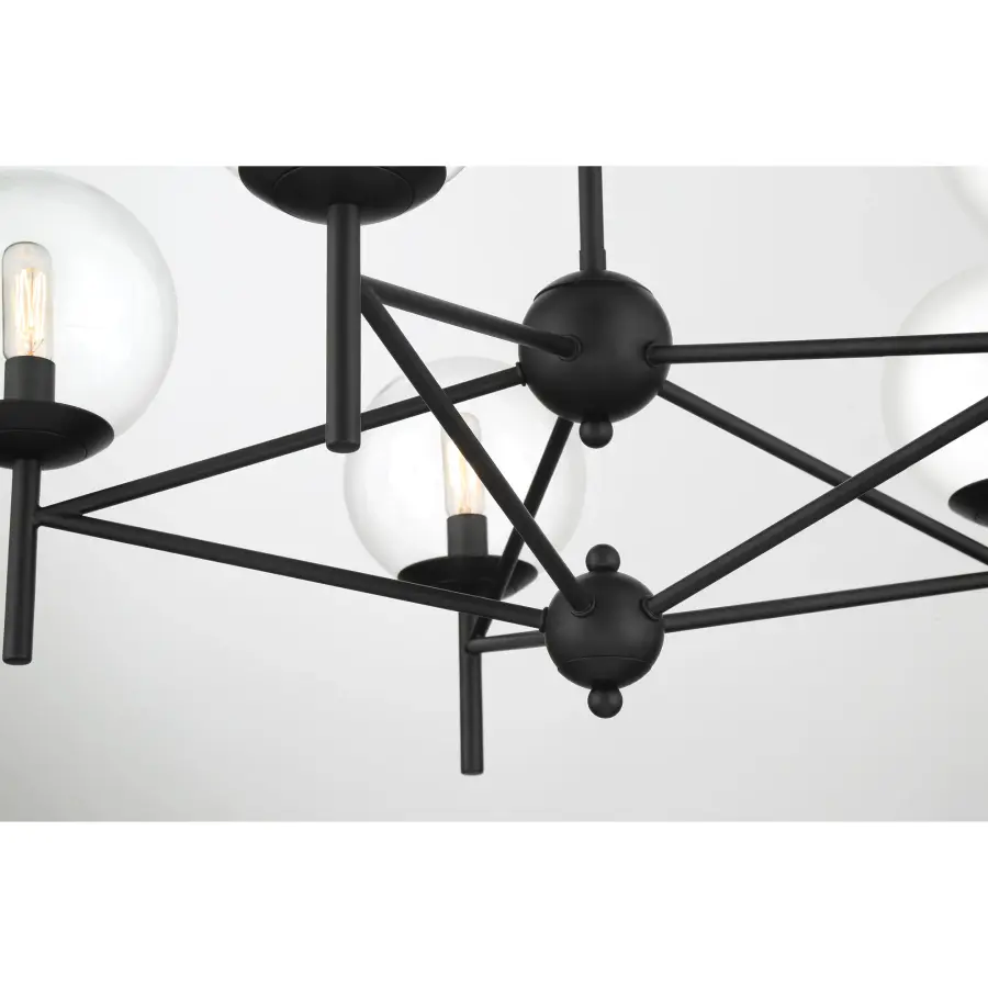 Auresa 5-Light Linear Pendant in Coal Black - Image 3