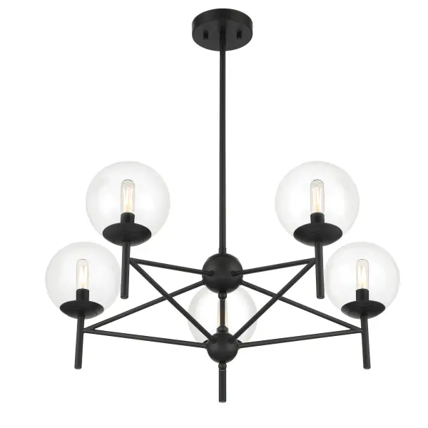 Auresa 5-Light Linear Pendant in Coal Black - Image 5