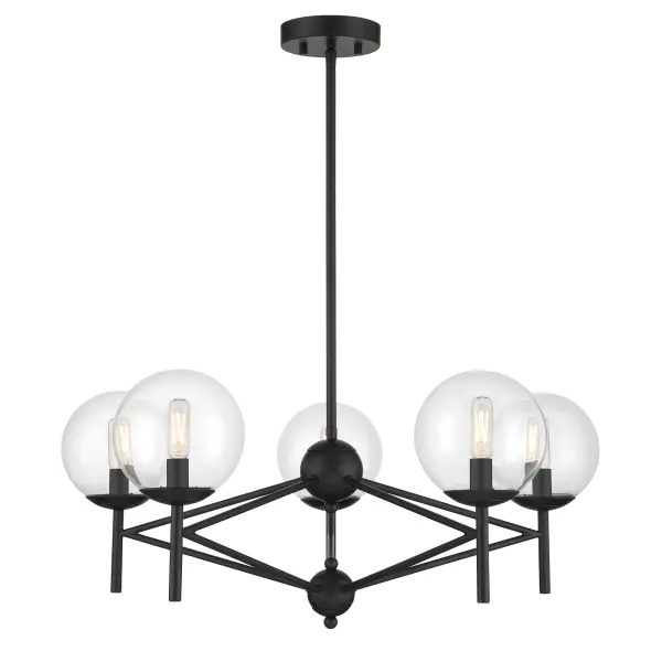 Auresa 5-Light Linear Pendant in Coal Black - Image 6