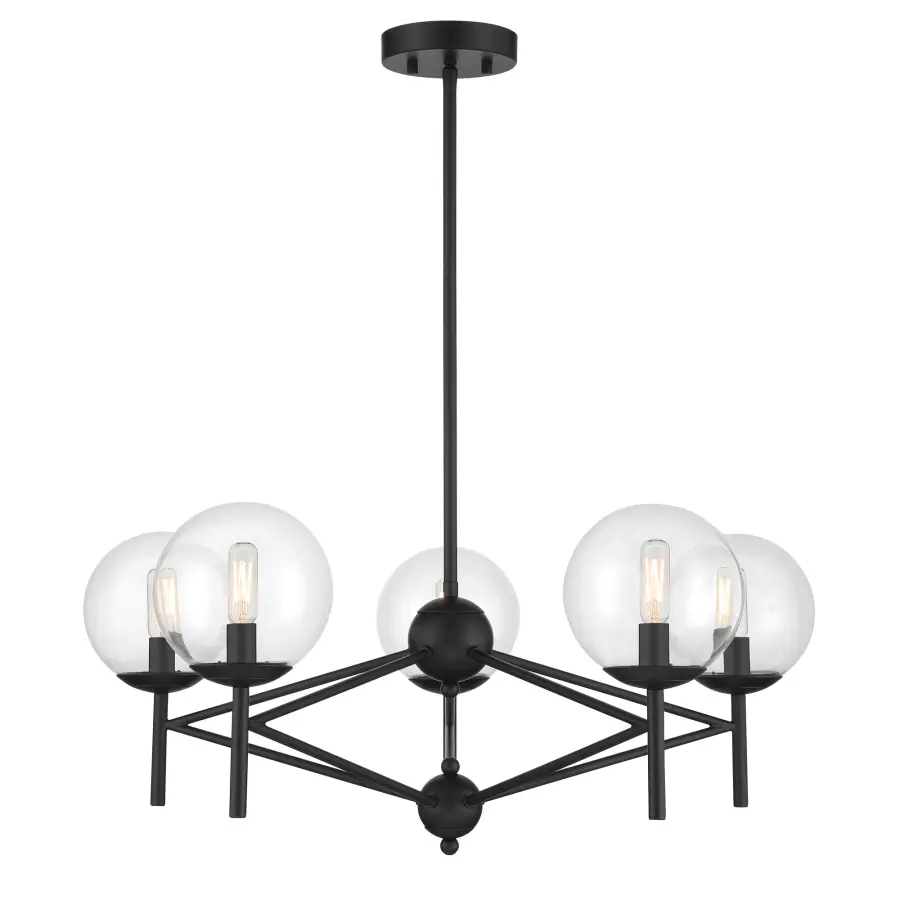 Auresa 5-Light Linear Pendant in Coal Black - Image 6