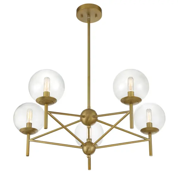 Auresa 5-Light Pendant in Soft Brass - Image 4