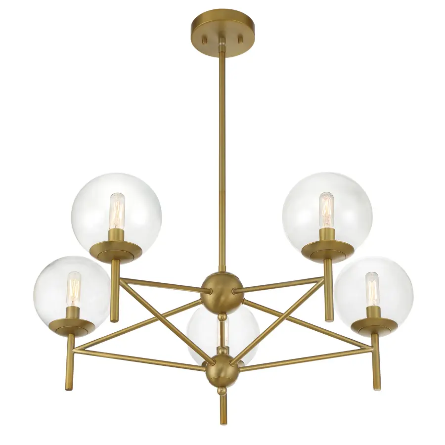 Auresa 5-Light Pendant in Soft Brass - Image 4