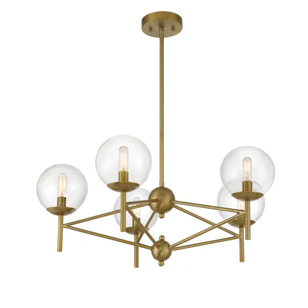 Auresa 5-Light Pendant in Soft Brass - Image 6