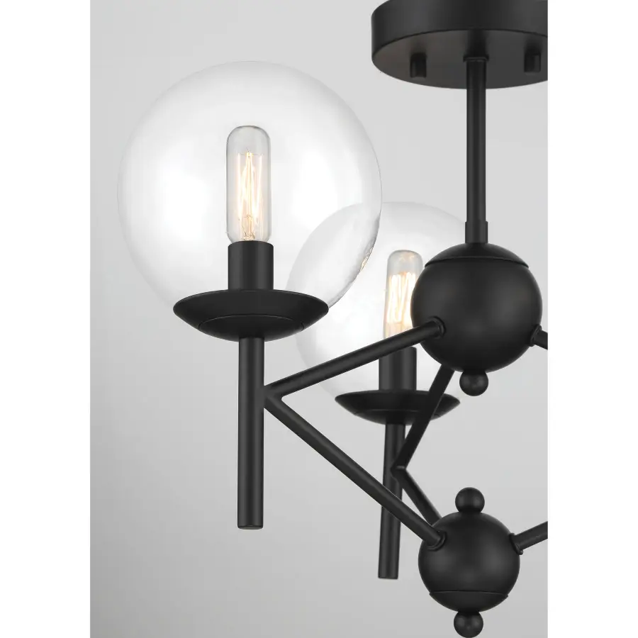 Auresa 3-Light Semi-Flush Mount in Coal Black - Image 2