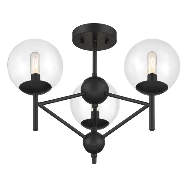 Auresa 3-Light Semi-Flush Mount in Coal Black - Image 3