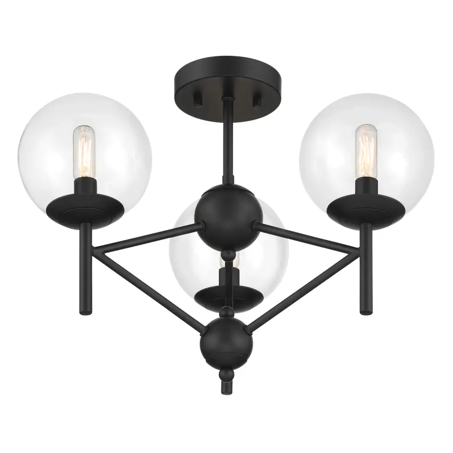Auresa 3-Light Semi-Flush Mount in Coal Black - Image 3
