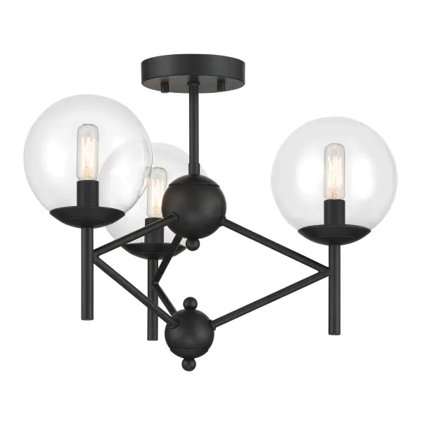 Auresa 3-Light Semi-Flush Mount in Coal Black - Image 4