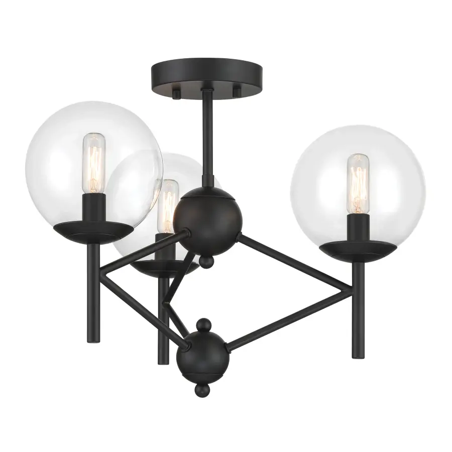 Auresa 3-Light Semi-Flush Mount in Coal Black - Image 4