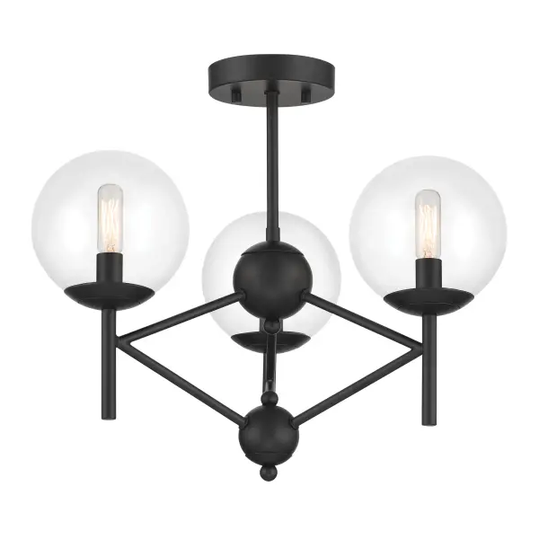 Auresa 3-Light Semi-Flush Mount in Coal Black - Image 5