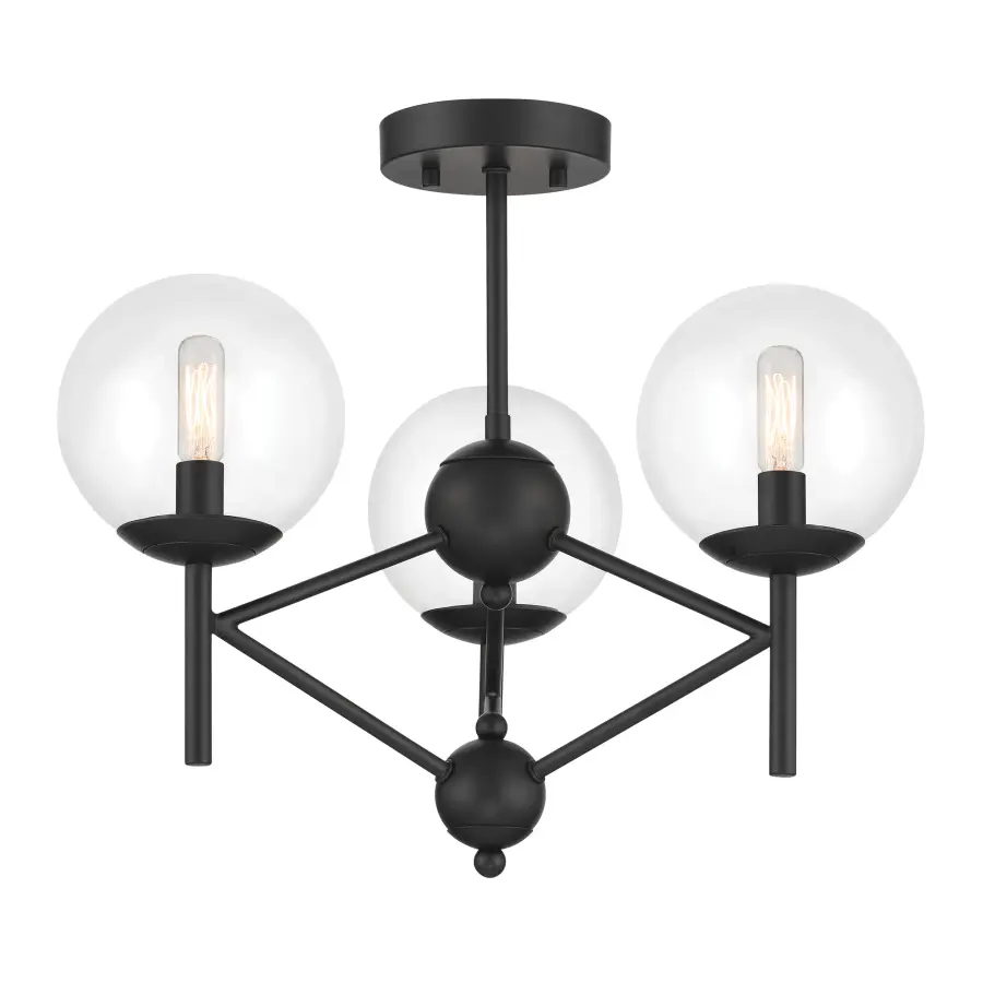 Auresa 3-Light Semi-Flush Mount in Coal Black - Image 5