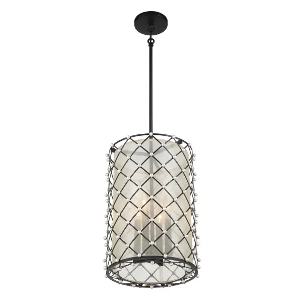 Sheer Elegance 4-Light Pendant with Gold Organza Shade - Image 3
