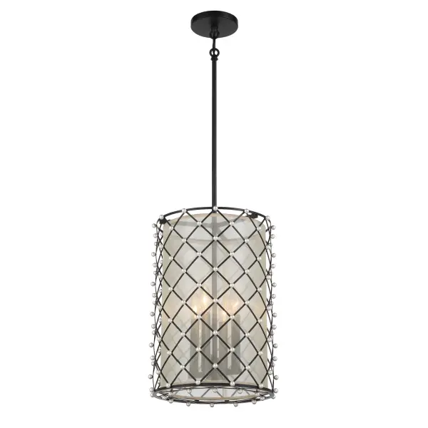 Sheer Elegance 4-Light Pendant with Gold Organza Shade - Image 4