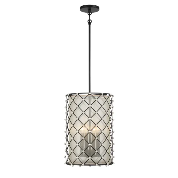 Sheer Elegance 4-Light Pendant with Gold Organza Shade - Image 5