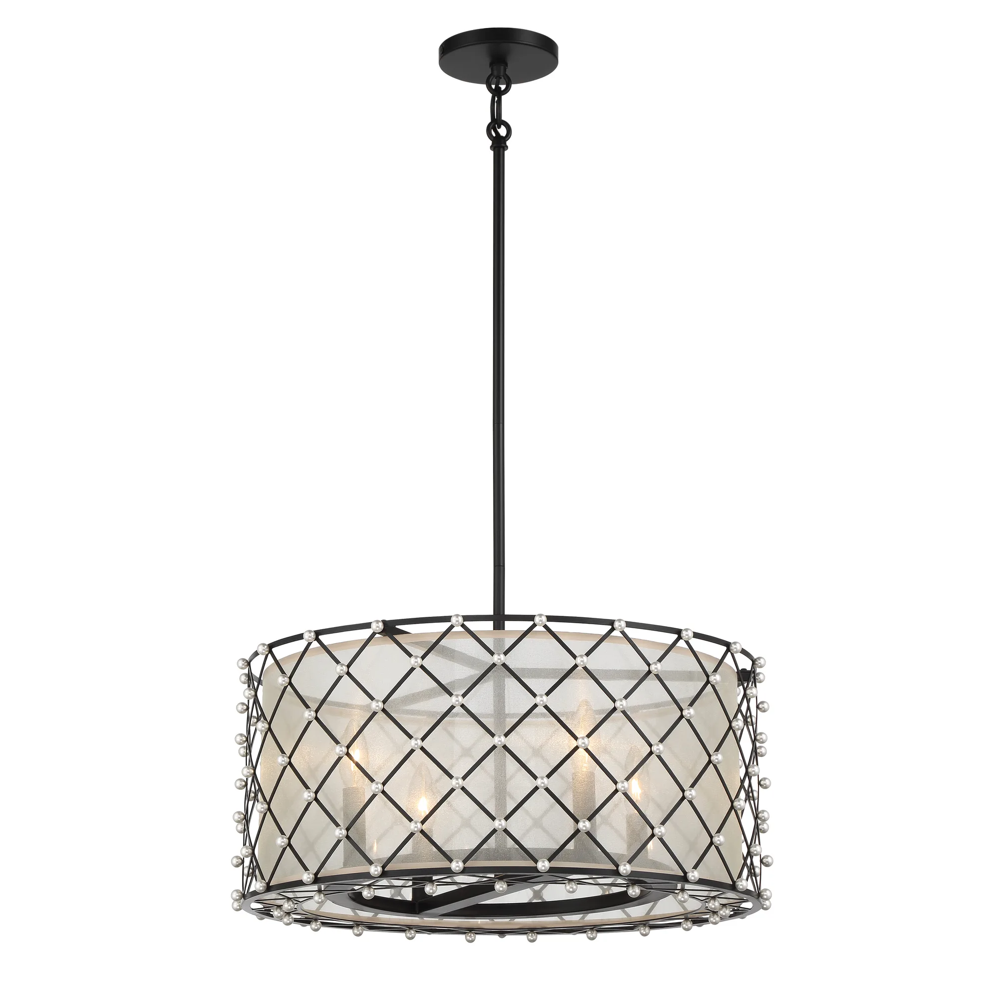 Sheer Elegance 4-Light Semi-Flush Pendant