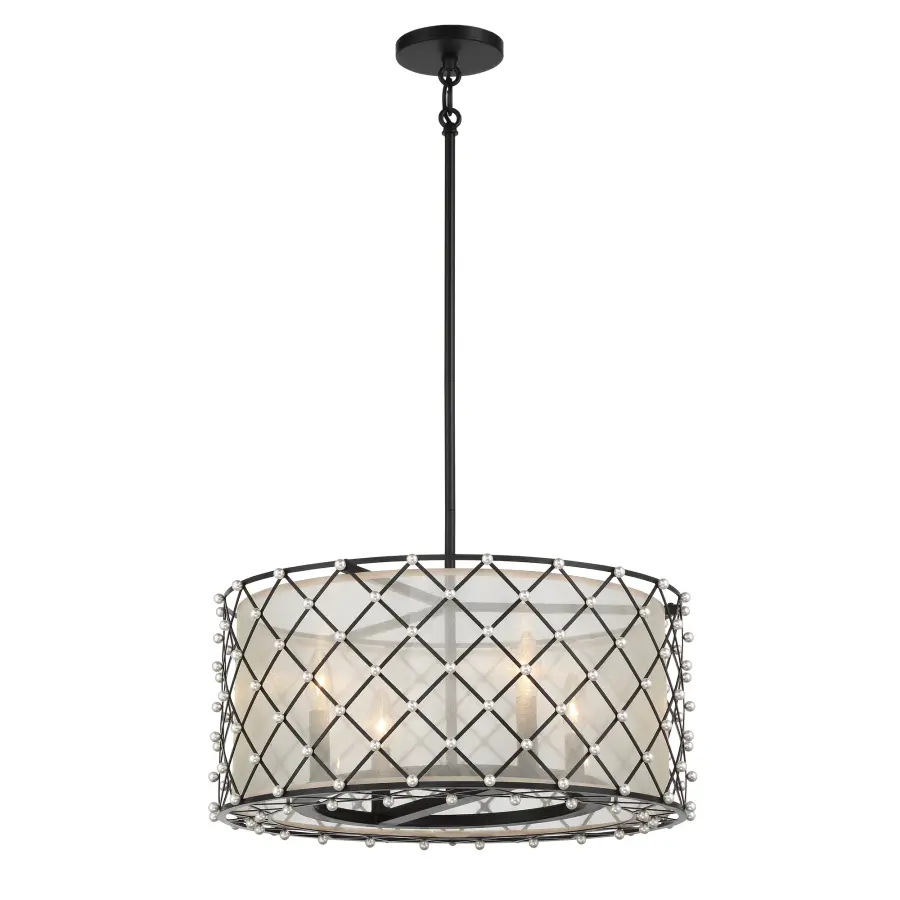 Sheer Elegance 4-Light Semi-Flush Pendant - Image 1