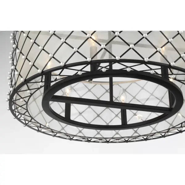 Sheer Elegance 6-Light Pendant with Gold Organza Shade - Image 2