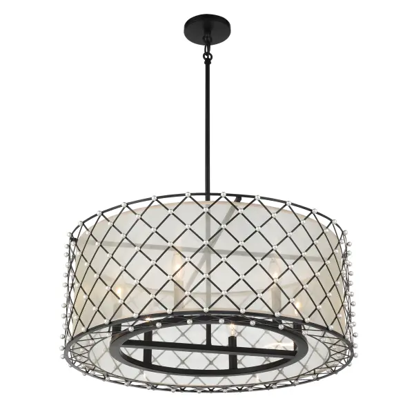 Sheer Elegance 6-Light Pendant with Gold Organza Shade - Image 3